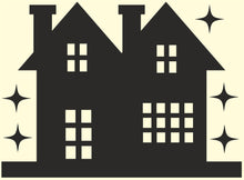 Load image into Gallery viewer, Winter Village Scene Window Silhouette