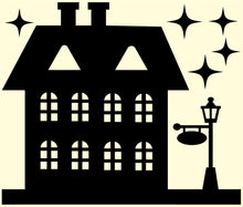Load image into Gallery viewer, Winter Village Scene Window Silhouette