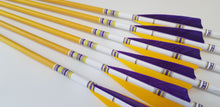 Load image into Gallery viewer, KG Premium Wooden Arrows with 4" Feathers 11/32 Spine