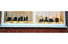 Load image into Gallery viewer, Winter Village Scene Window Silhouette