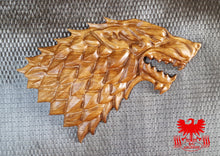 Load image into Gallery viewer, Dire Wolf Solid Oak Plaque