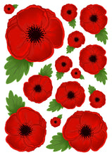 Load image into Gallery viewer, Remembrance Poppy Soldier Spitfire Window Vinyl Stickers