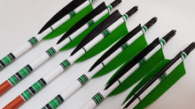 Load image into Gallery viewer, KG Premium Wooden Arrows with 4" Feathers 11/32 Spine