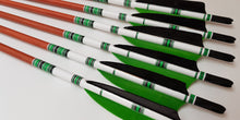 Load image into Gallery viewer, KG Premium Wooden Arrows with 4" Feathers - 5/16 Spine