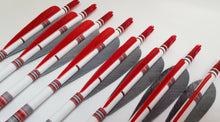 Load image into Gallery viewer, KG Premium Wooden Arrows with 4" Feathers - 5/16 Spine