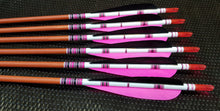 Load image into Gallery viewer, KG Premium Wooden Arrows with 5" Feathers - 5/16 Spine