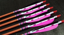 Load image into Gallery viewer, KG Premium Wooden Arrows with 5" Feathers - 5/16 Spine