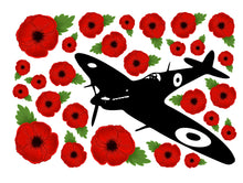 Load image into Gallery viewer, Remembrance Poppy Soldier Spitfire Window Vinyl Stickers