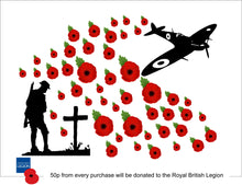 Load image into Gallery viewer, Remembrance Poppy Soldier Spitfire Window Vinyl Stickers