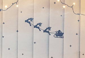 Santa and Reindeer Window Silhouette