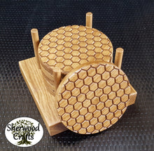 Load image into Gallery viewer, Oak Coasters - Honeycomb / Bee Hive