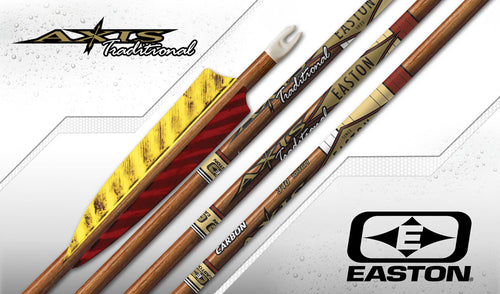 Easton Axis Traditional Carbon Arrows x12 with 3