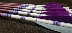 KG Premium Wooden Arrows with 3" Feathers - 5/16 Spine