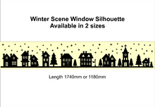 Load image into Gallery viewer, Winter Village Scene Window Silhouette